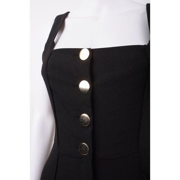 Zara Womans One piece Jumpsuit Long gold buttons Size S Black 8755/688 NWT - Picture 4 of 6